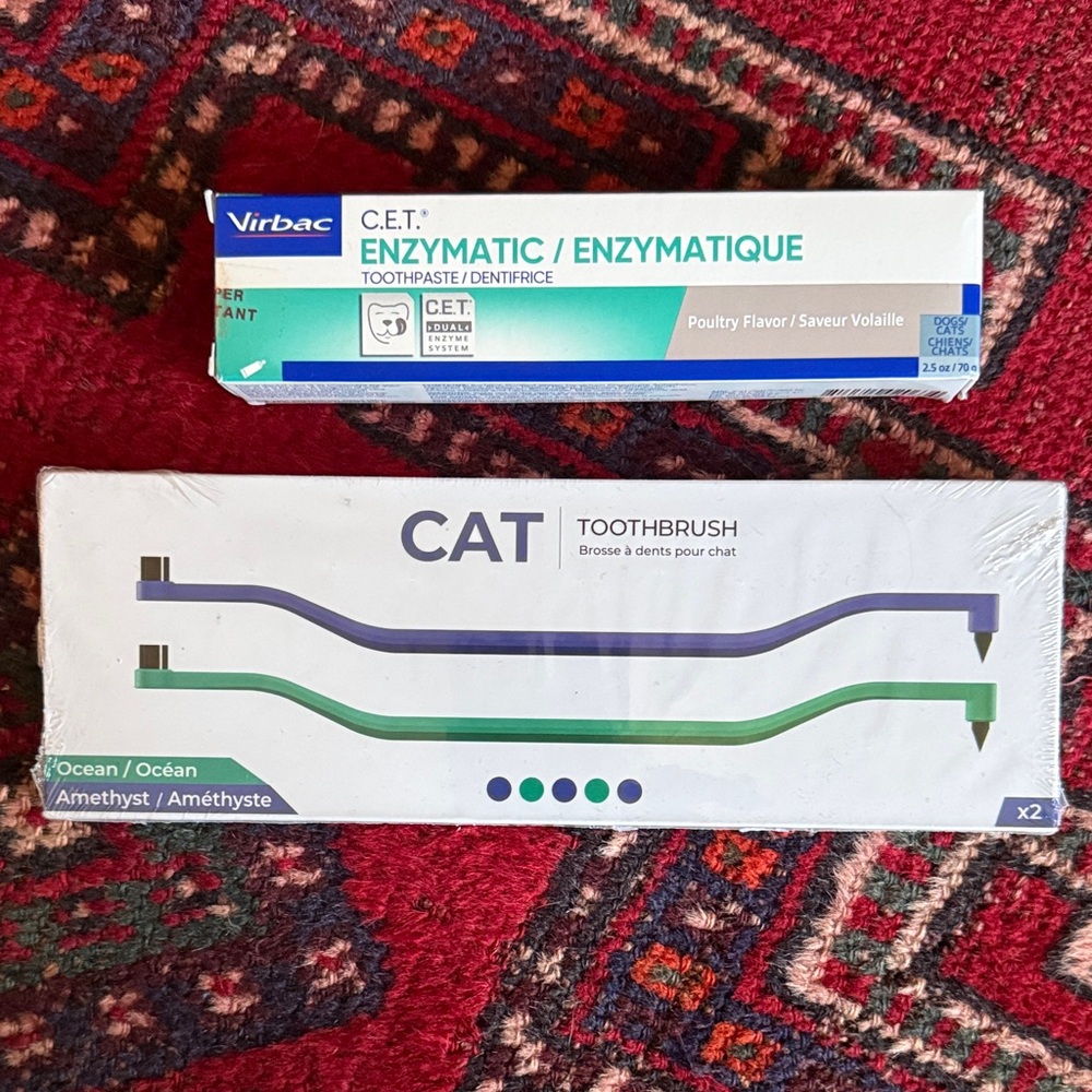 RYER CAT Toothbrush Set - Ocean and Amethyst VIRBAC C.E.T Enzymatic toothpaste